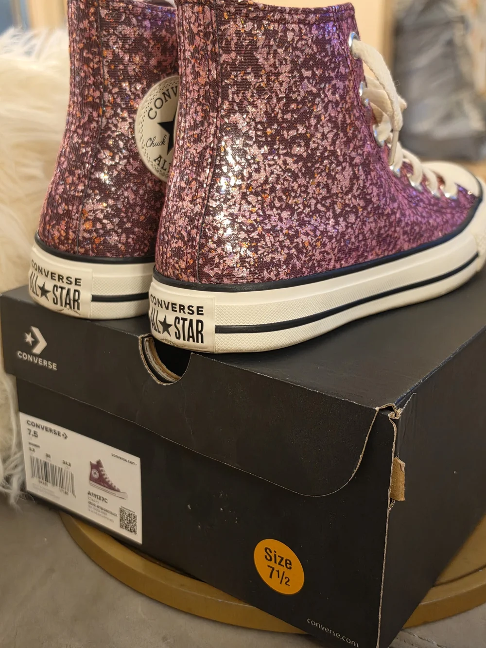 Converse Chuck Taylor High-Top Sneakers — Pink Glitter - Picture 12 of 12